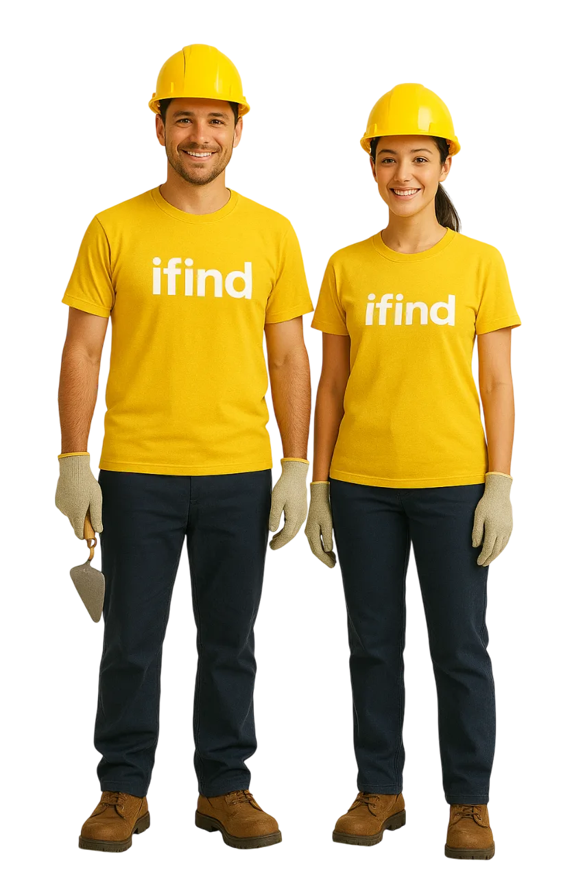 Prestadores de serviço usando uniforme do Ifind